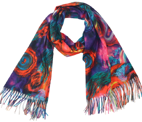 saai Jurassic Park Krankzinnigheid Kleurrijke fantasy sjaal multicolor paars - Just Happy Stuff